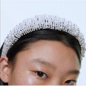NWT Zara faux pearl quilted headband